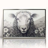 Framed wall art showcasing a silver-accented sheep design from the "Animals A Wild Life" collection, perfect for adding a touch of elegance to any room decor.