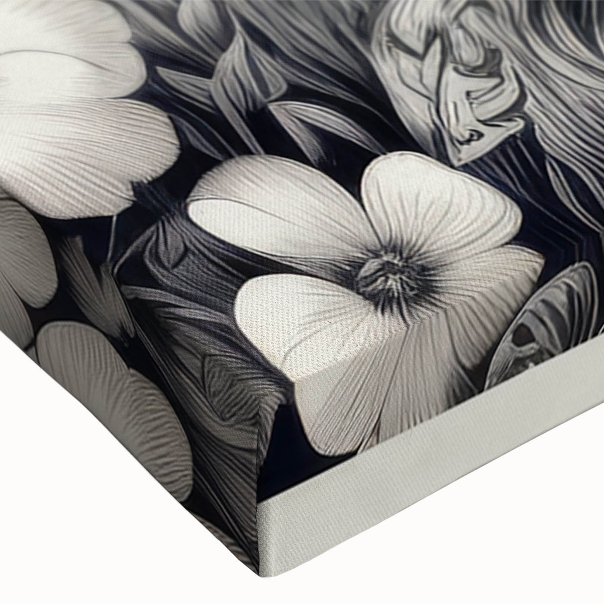 Close-up of a stretched canvas wall art piece depicting a serene sheep in a natural setting, showcasing intricate textures and soft colors, perfect for home decor.