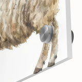 Close-up view of a vibrant sheep design wall art collection, showcasing intricate details on acrylic glass, perfect for enhancing modern home decor.