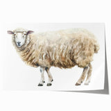 Rolled print showcasing a vibrant sheep design from a wildlife art collection, featuring intricate details and soft colors, ideal for nature enthusiasts' decor.
