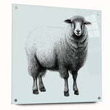 Acrylic glass wall art showcasing a detailed sheep design from the "Animals A Wild Life" collection, highlighting vibrant colors and intricate textures, perfect for animal lovers.
