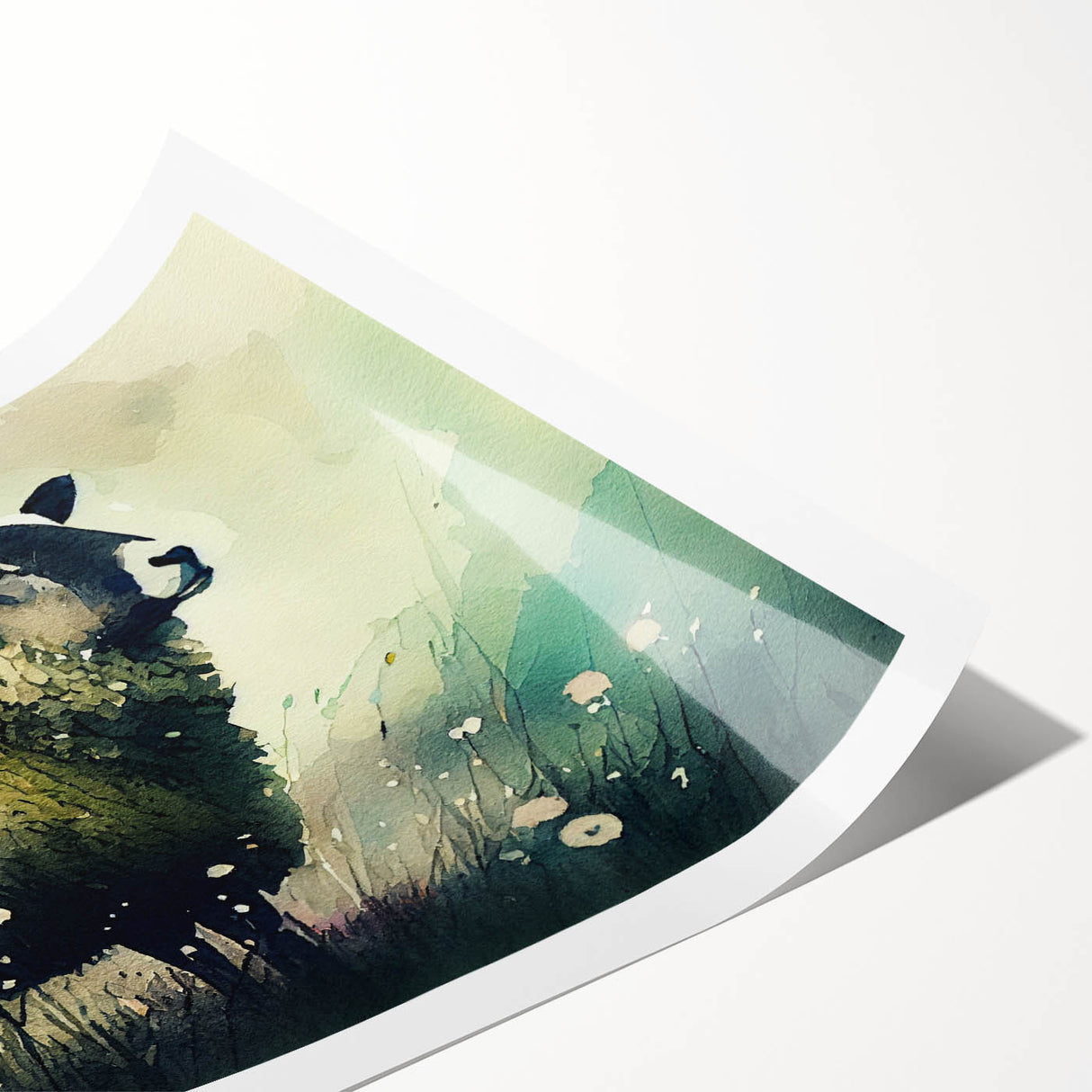 Rolled print showcasing a whimsical sheep design in vibrant colors, ideal for animal lovers and home decor, packaged securely in a cardboard tube.