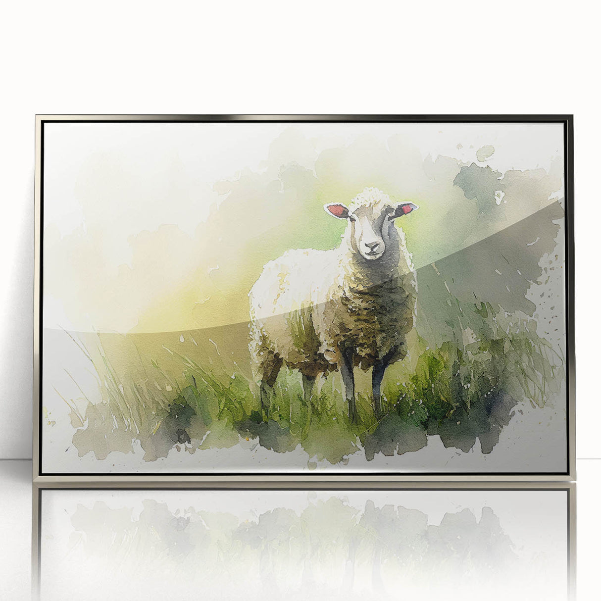 Framed wall art featuring a silver-accented sheep design from the "Animals A Wild Life" collection, showcasing intricate details and vibrant colors, ideal for home decor.