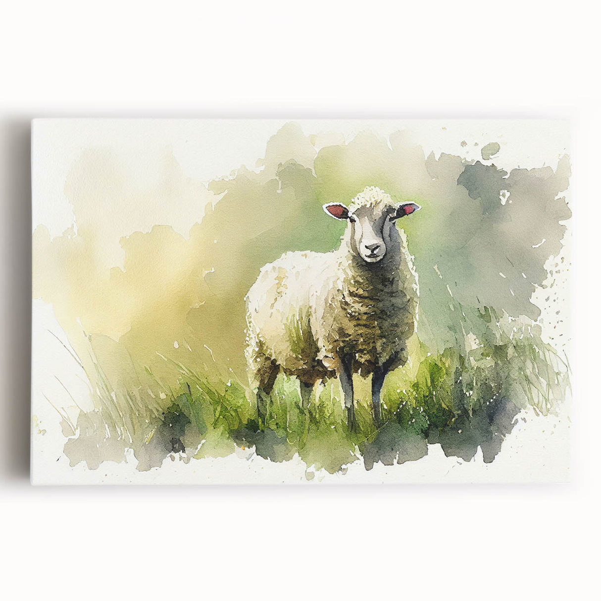 Stretched canvas wall art showcasing a detailed illustration of a wild sheep in a natural setting, perfect for animal lovers and home decor enthusiasts.