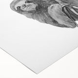 Rolled canvas artwork showcasing a whimsical sloth design, featuring vibrant colors and intricate details, perfect for animal lovers and home decor enthusiasts.