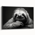 Framed canvas wall art showcasing a sloth design, featuring vibrant colors and intricate details, ideal for animal lovers and nature enthusiasts.