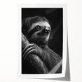 Sloth-themed wall art design showcasing a colorful, whimsical sloth hanging from a vibrant tree branch, perfect for adding a playful touch to home decor.