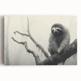 Stretched canvas wall art featuring a detailed sloth design, showcasing vibrant colors and intricate textures, perfect for animal lovers and unique home decor.