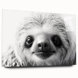 Acrylic wall art collection showcasing a sloth design in a vibrant, colorful depiction, displayed in a side view without pins, perfect for adding a whimsical touch to home décor.