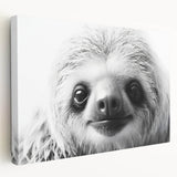 Stretched canvas wall art featuring a sloth design, showcasing vibrant colors and intricate details, perfect for wildlife enthusiasts and home decor.
