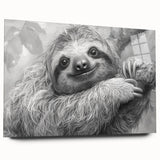 Acrylic wall art featuring a side view design of a sloth, showcasing vibrant colors and intricate details, perfect for animal lovers and eco-friendly decor.