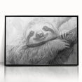 Framed acrylic wall art featuring a whimsical sloth design, showcasing vibrant colors and intricate details, ideal for animal lovers' home decor.