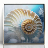 Framed wall art featuring a whimsical snail design with vibrant colors, set in a sleek silver frame, perfect for adding a playful touch to any room decor.