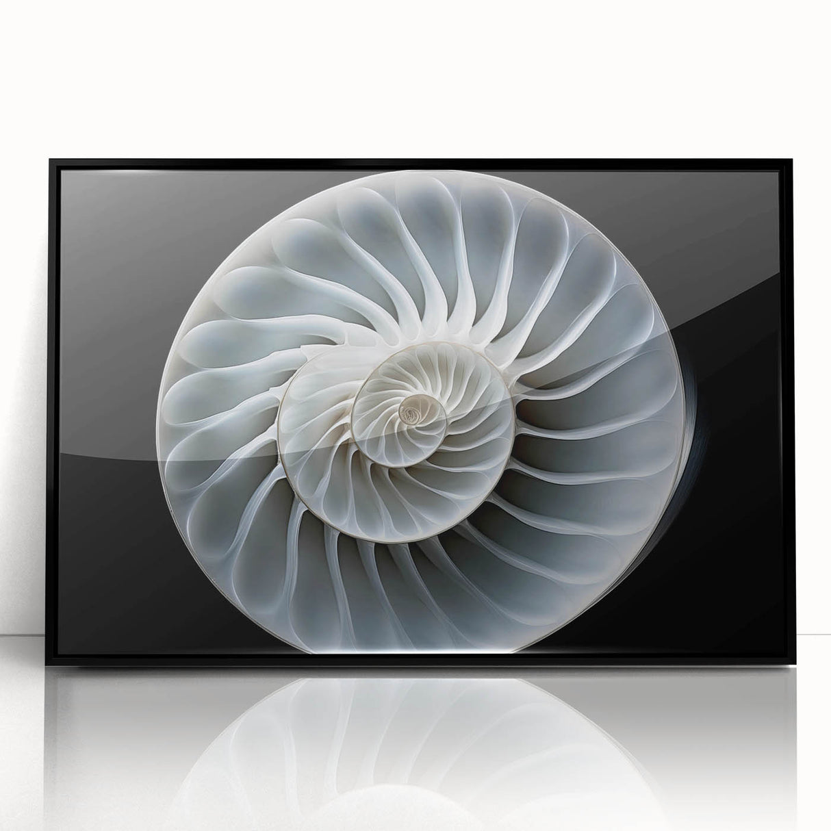 Framed wall art showcasing a vibrant snail design in a black frame, featuring intricate details and colors, ideal for nature lovers and modern decor enthusiasts.