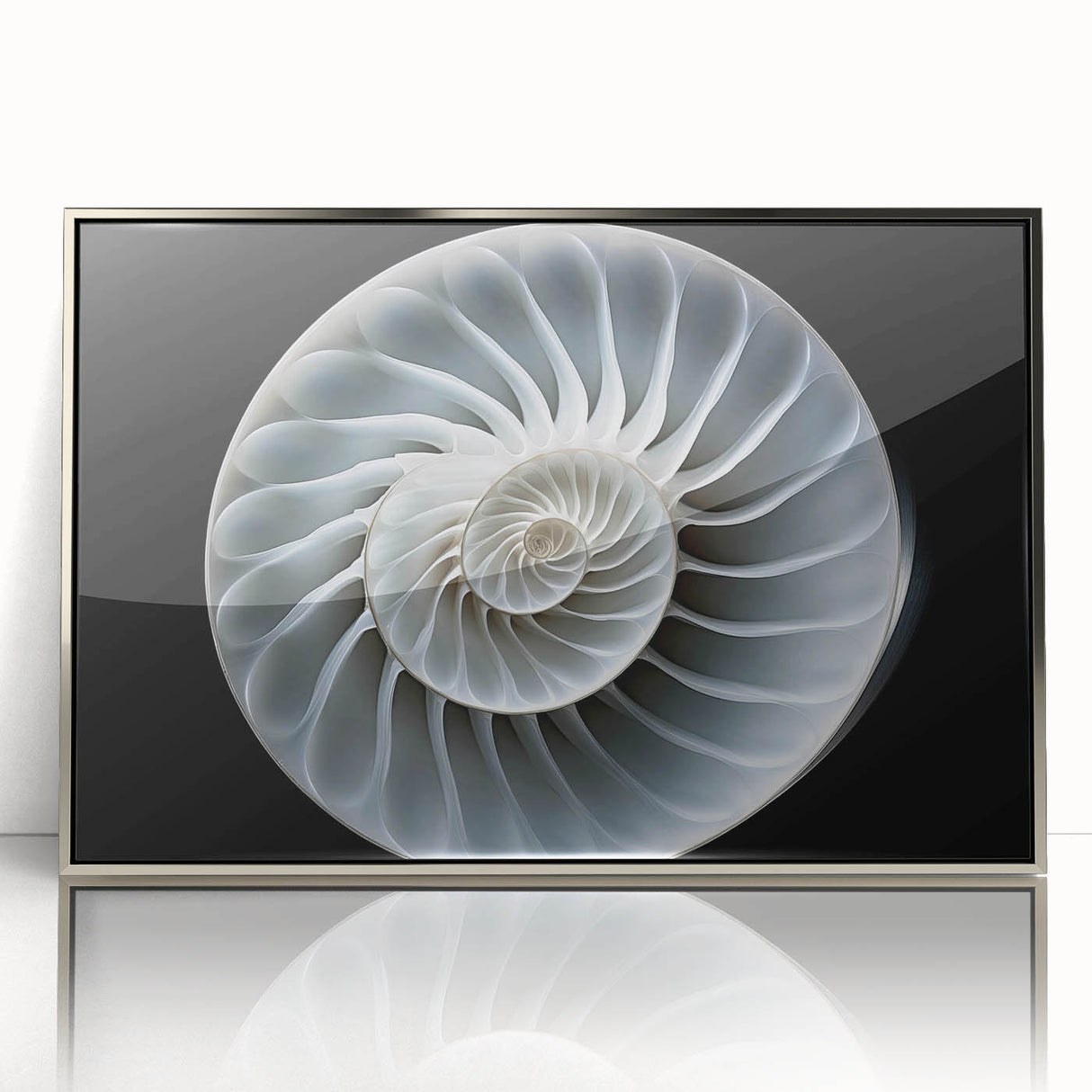 Framed wall art featuring a whimsical snail design, with vibrant colors and intricate details, set in a sleek silver frame, perfect for nature-themed decor.