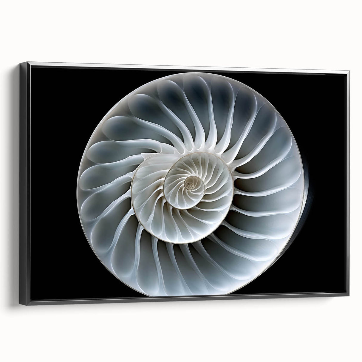 Framed wall art featuring a detailed snail design with a black frame, showcasing vibrant colors and intricate patterns, perfect for nature-inspired decor.