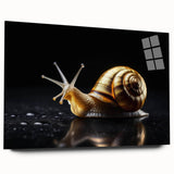 Acrylic glass wall art featuring a vibrant snail design in a side view, showcasing intricate details and vivid colors, perfect for nature lovers and home decor enthusiasts. This unique piece adds a touch of whimsy and sophistication to any space, ideal for enhancing interior aesthetics.