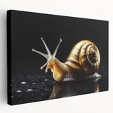 Colorful stretched canvas wall art depicting a whimsical snail design, showcasing intricate details and vibrant hues, perfect for adding charm to any space.