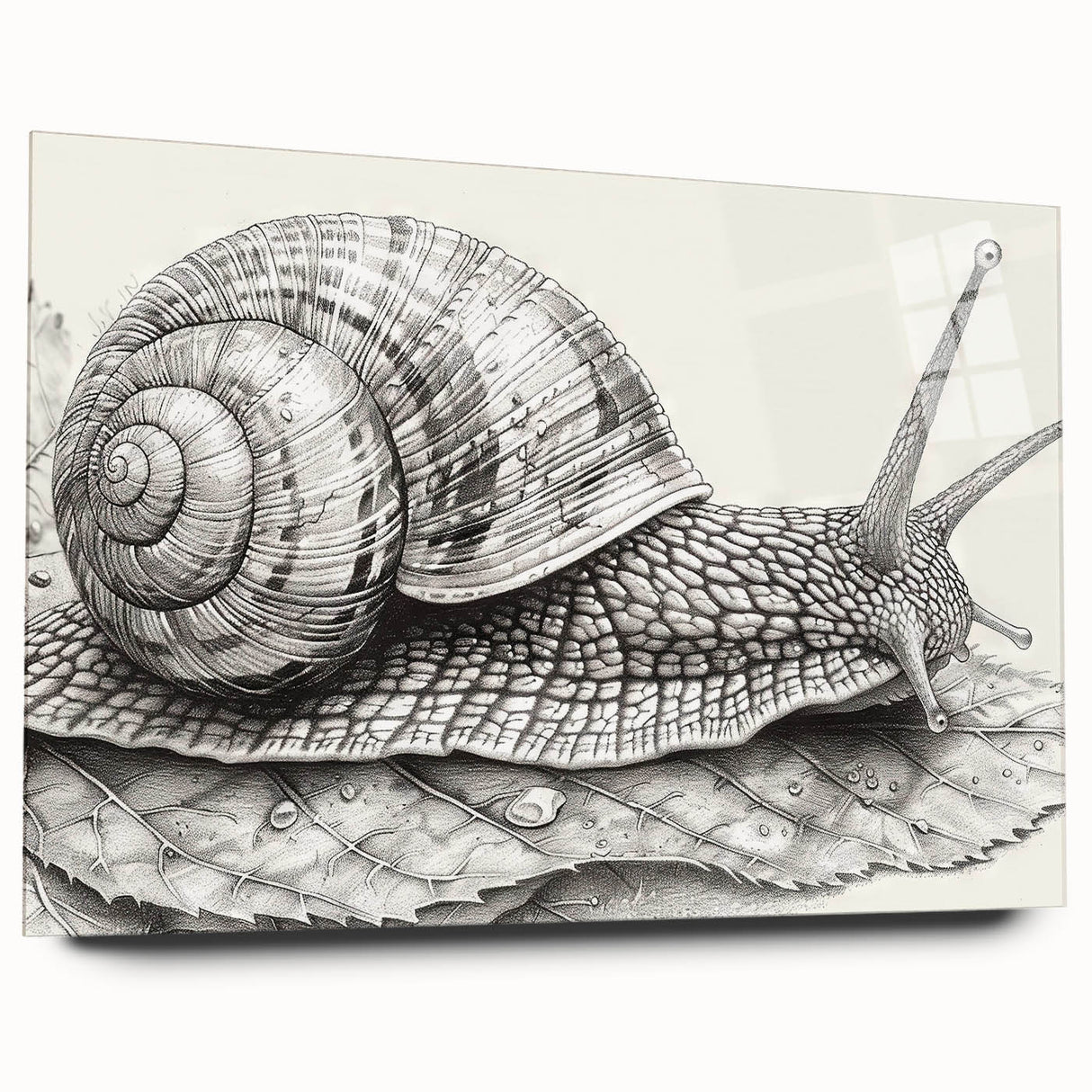 Acrylic wall art featuring a colorful snail design from the Animals a Wild Life collection, displayed in a modern setting, showcasing vibrant details and textures.