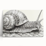 Colorful stretched canvas wall art featuring a whimsical snail design, perfect for nature-inspired decor, showcasing vibrant colors and intricate details. Ideal for animal lovers and art enthusiasts looking to enhance their living space.