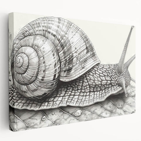 Colorful snail wall art design on stretched canvas, showcasing intricate details and vibrant hues, perfect for nature lovers and modern decor enthusiasts.