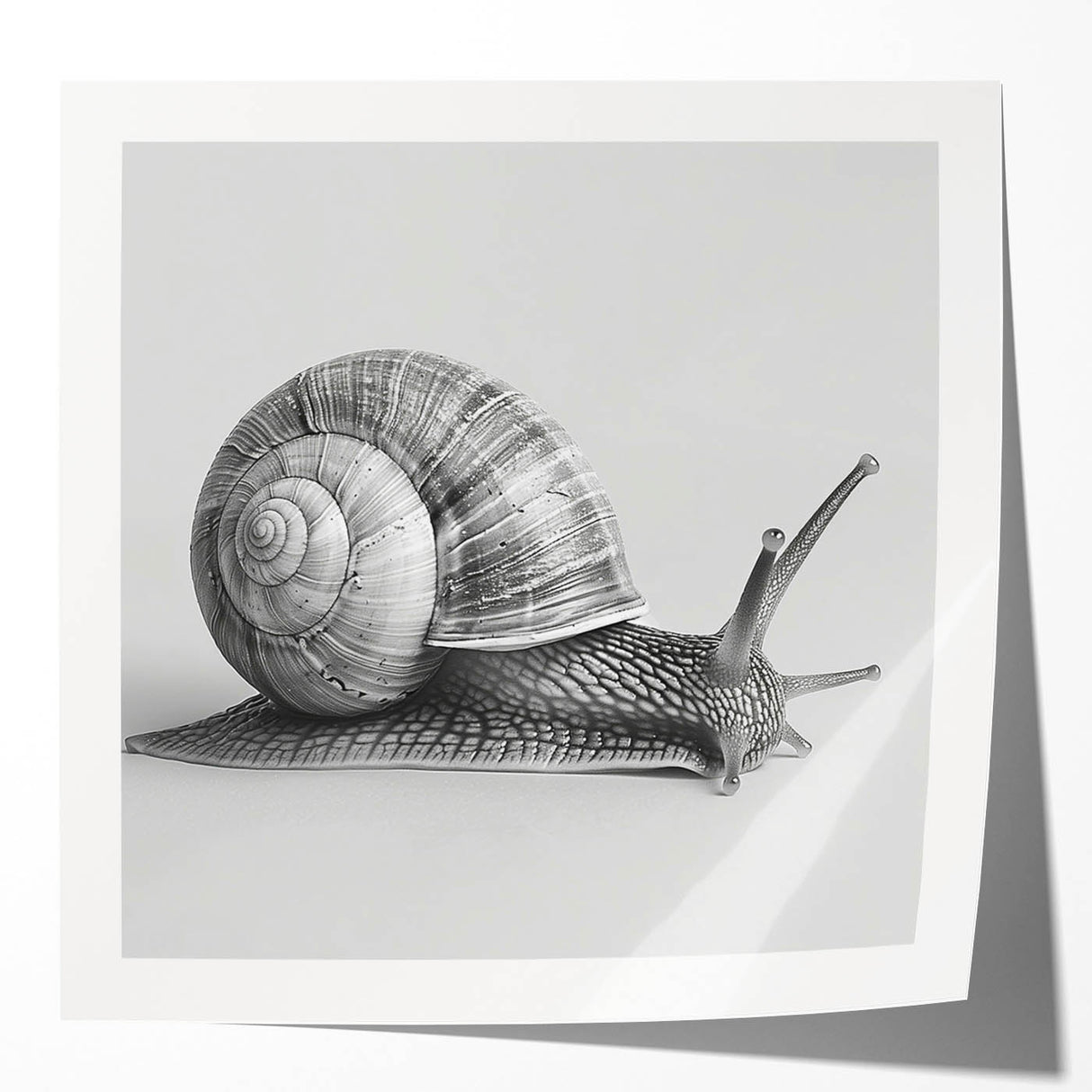 Glossy wall art featuring a whimsical snail design from the "Animals a Wild Life" collection, showcasing vibrant colors and intricate details, perfect for nature-inspired decor.