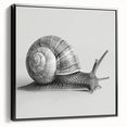 Framed wall art featuring a vibrant snail design in a modern style, showcasing intricate details and bold colors, perfect for nature lovers’ home decor.