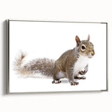 Framed canvas wall art featuring a detailed squirrel design, showcasing intricate textures and vibrant colors, perfect for wildlife enthusiasts and home decor.