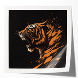 Vibrant wall art print showcasing a majestic tiger in a lush jungle setting, ideal for wildlife enthusiasts and home decor, enhancing any room's ambiance.