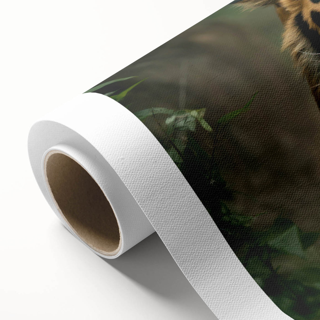 Vibrant rolled canvas featuring a majestic tiger design from the 'Animals a Wild Life' wall art collection, showcasing rich colors and intricate details, perfect for nature lovers.