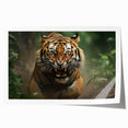 Stunning rolled print of a vibrant tiger illustration showcasing intricate details and bold colors, ideal for wildlife-themed decor and art lovers.