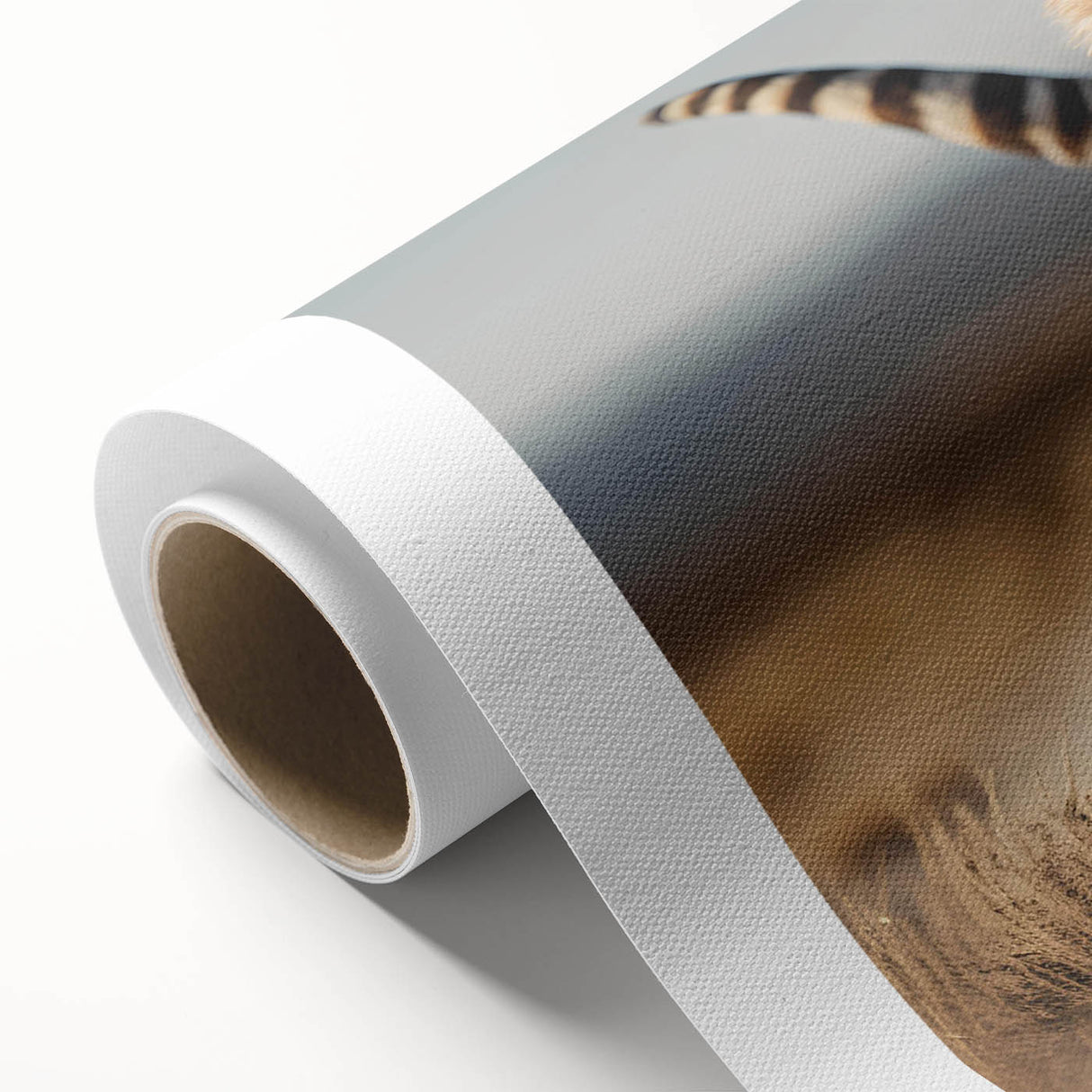Vibrant rolled canvas print showcasing a striking tiger design in a wild life theme, perfect for enhancing home decor with a touch of nature's beauty.