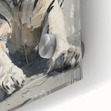 Close-up of a vibrant tiger wall art design displayed on acrylic glass, showcasing intricate details of the tiger's fur and piercing gaze, perfect for wildlife enthusiasts.