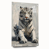 Vibrant acrylic wall art collection featuring a striking tiger design in a side view, showcasing intricate details and vivid colors, ideal for wildlife enthusiasts.