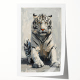 Vibrant tiger wall art print showcasing a majestic tiger in its natural habitat, featuring rich colors and intricate details, perfect for wildlife enthusiasts' decor.