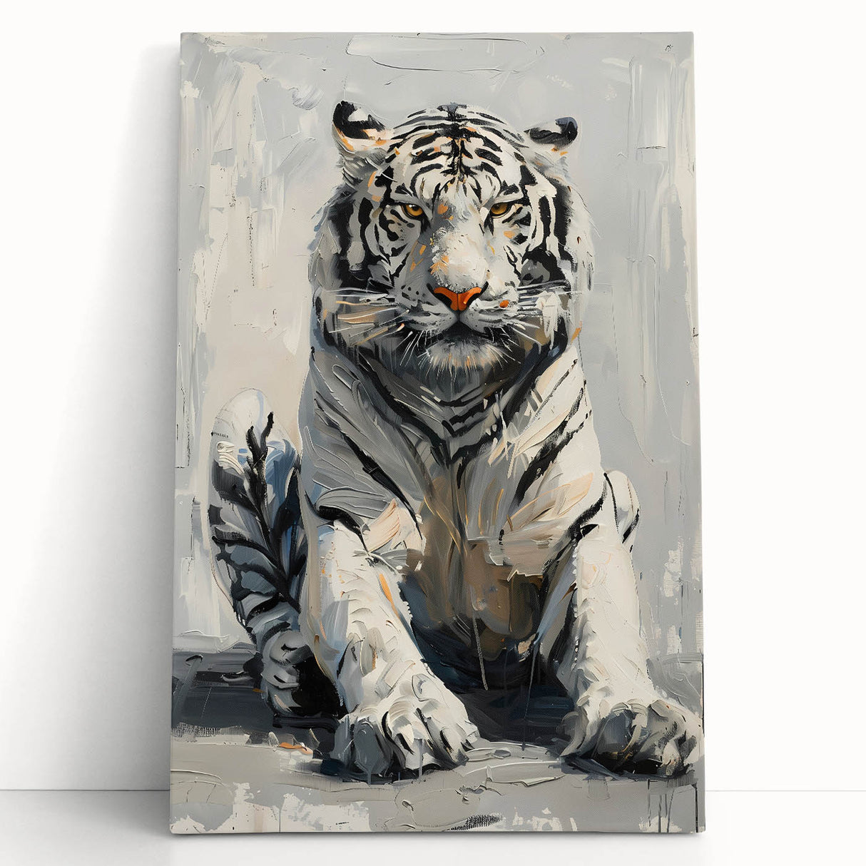 Vibrant tiger wall art canvas print showcasing a majestic tiger in a natural habitat, perfect for wildlife enthusiasts and home decor, emphasizing the beauty of nature.
