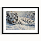 Framed wall art collection featuring a majestic tiger design, showcasing vibrant colors with a black mat and frame, perfect for wildlife enthusiasts and home decor.