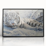 Framed acrylic wall art featuring a striking tiger design, showcasing vivid colors and intricate details, perfect for wildlife enthusiasts and home decor.