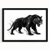 Framed wall art featuring a striking tiger design, showcasing vibrant colors and intricate details, perfect for wildlife enthusiasts and home decor.