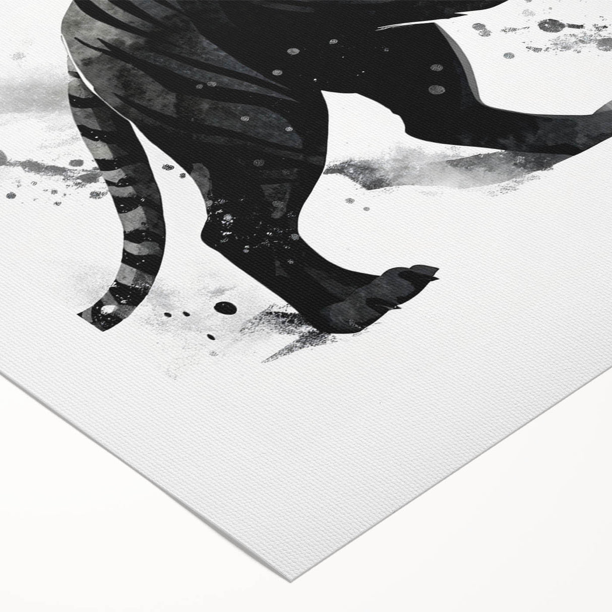 Vibrant rolled canvas artwork depicting a majestic tiger in a wild setting, perfect for animal lovers and home decor enthusiasts, showcasing intricate details and bold colors.