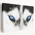 Stretched canvas wall art featuring a striking wolf design in a vibrant color palette, showcasing intricate details and textures, perfect for wildlife enthusiasts.