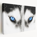 Stretched canvas wall art featuring a striking wolf design in a vibrant color palette, showcasing intricate details and textures, perfect for wildlife enthusiasts.