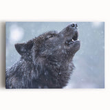 Stretched canvas wall art featuring a striking wolf design, showcasing intricate details and vibrant colors, perfect for nature lovers and wildlife enthusiasts.