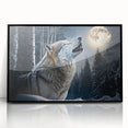 Framed wall art featuring a striking black acrylic design of a wolf, showcasing intricate details and a modern aesthetic, perfect for adding a bold statement to any interior decor.