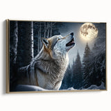 Framed wall art collection showcasing a detailed wolf design in a striking gold frame, highlighting the animal's fierce gaze and intricate fur textures. Perfect for nature lovers and wildlife enthusiasts.
