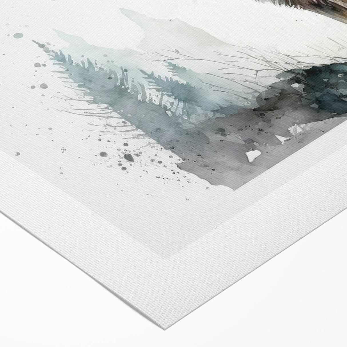 Rolled canvas artwork featuring a striking wolf design in a wild landscape, showcasing intricate details and vibrant colors, ideal for nature lovers and home decor enthusiasts.