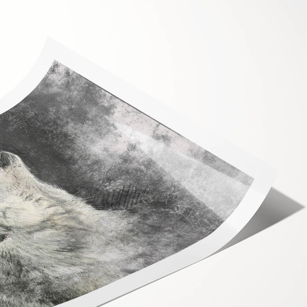 Stunning rolled print of a wolf design showcasing intricate details and vibrant colors, perfect for wildlife enthusiasts and home decor. Ideal for adding a touch of nature to any space.