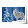 Wolf design wall art print showcasing a stunning wildlife scene with intricate details, perfect for nature enthusiasts and home decor, rolled for easy display.