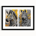 Framed wall art featuring a striking black and white zebra design, showcasing bold lines and intricate details, perfect for adding a touch of wildlife elegance to any room.