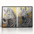 Framed acrylic wall art featuring a striking zebra design, showcasing bold black and white stripes; perfect for modern home decor or wildlife enthusiasts.
